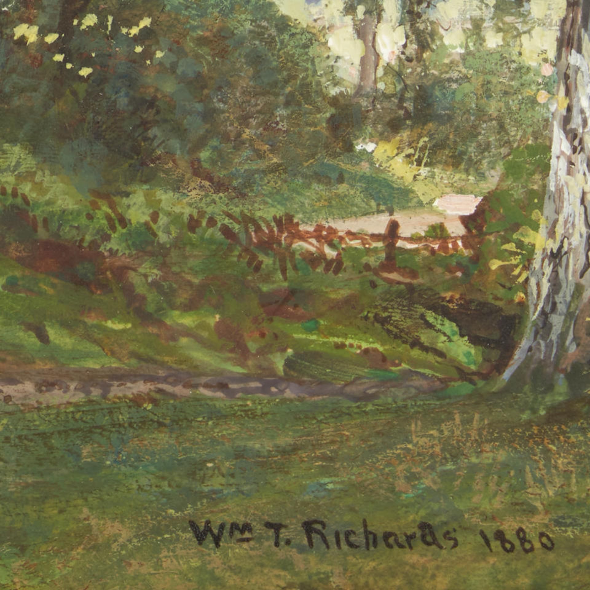 WILLIAM TROST RICHARDS (American, 1833-1905) English Country Road sight size 24.8 x 33.7 cm (9 3... - Bild 4 aus 4
