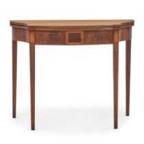 Federal Satinwood-inlaid Mahogany Card Table, Boston or North Shore, Massachusetts, c. 1795.