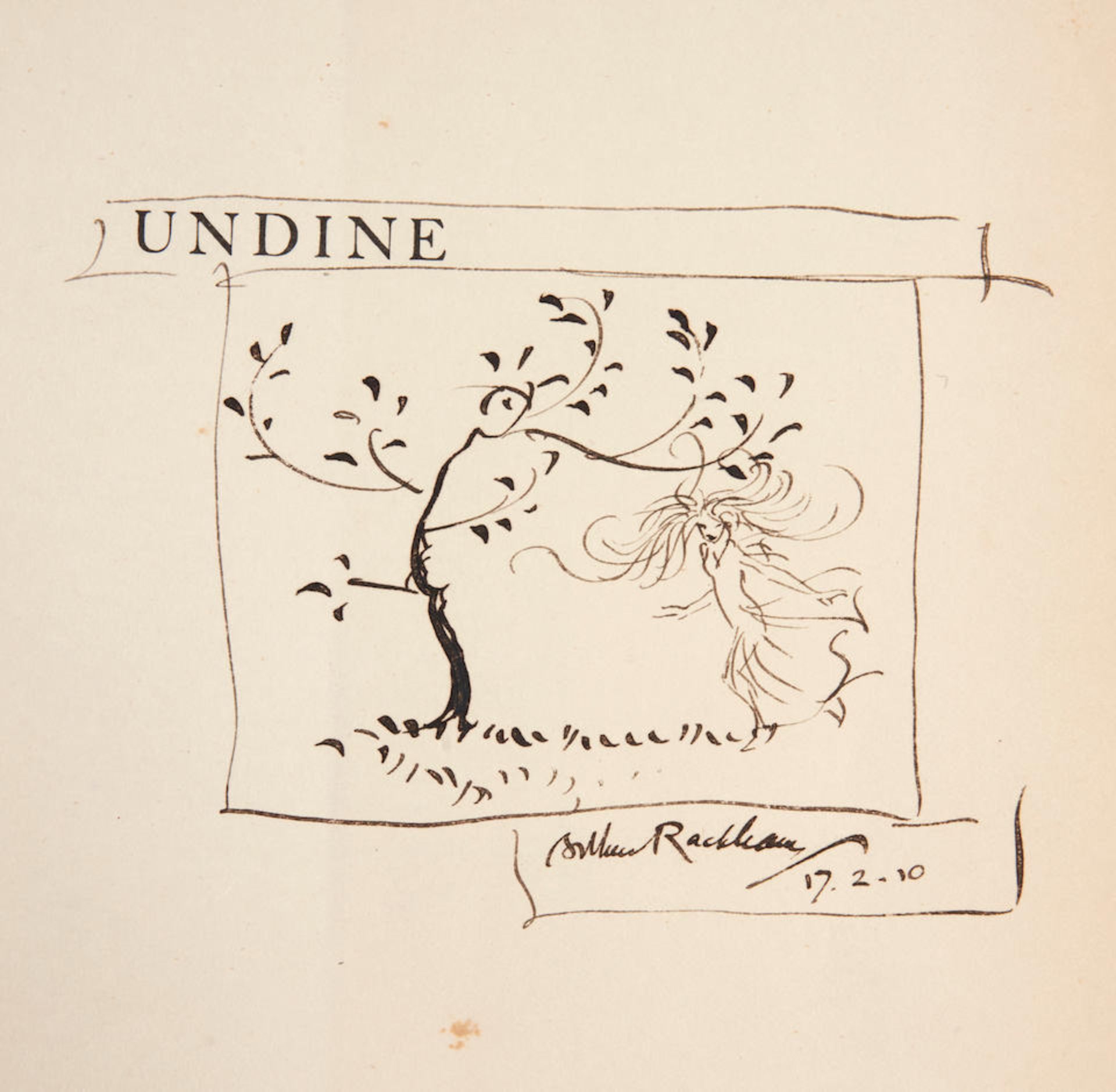 RACKHAM, ARTHUR. 1867-1939. FOUQUÉ, FRIEDRICH DE LA MOTTE. 1777-1843. Undine. London and Ne... - Bild 2 aus 5