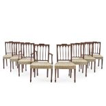 Set of Eight Federal-style Mahogany Dining Chairs, New York, New York, second half of the 19th c...