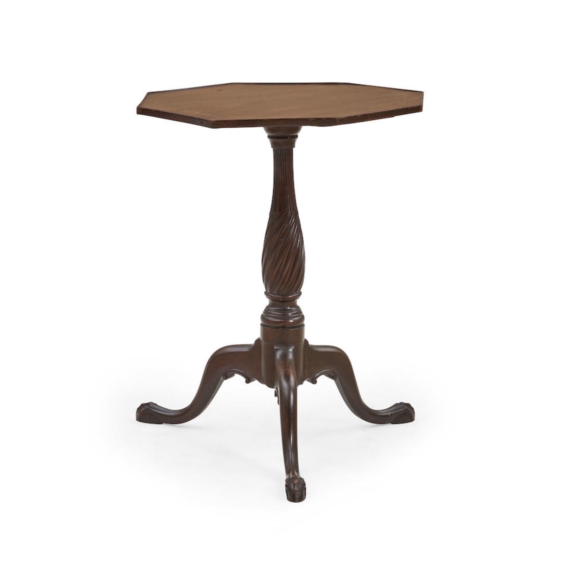 Octagonal Mahogany Tripod Table, New England, c. 1785.