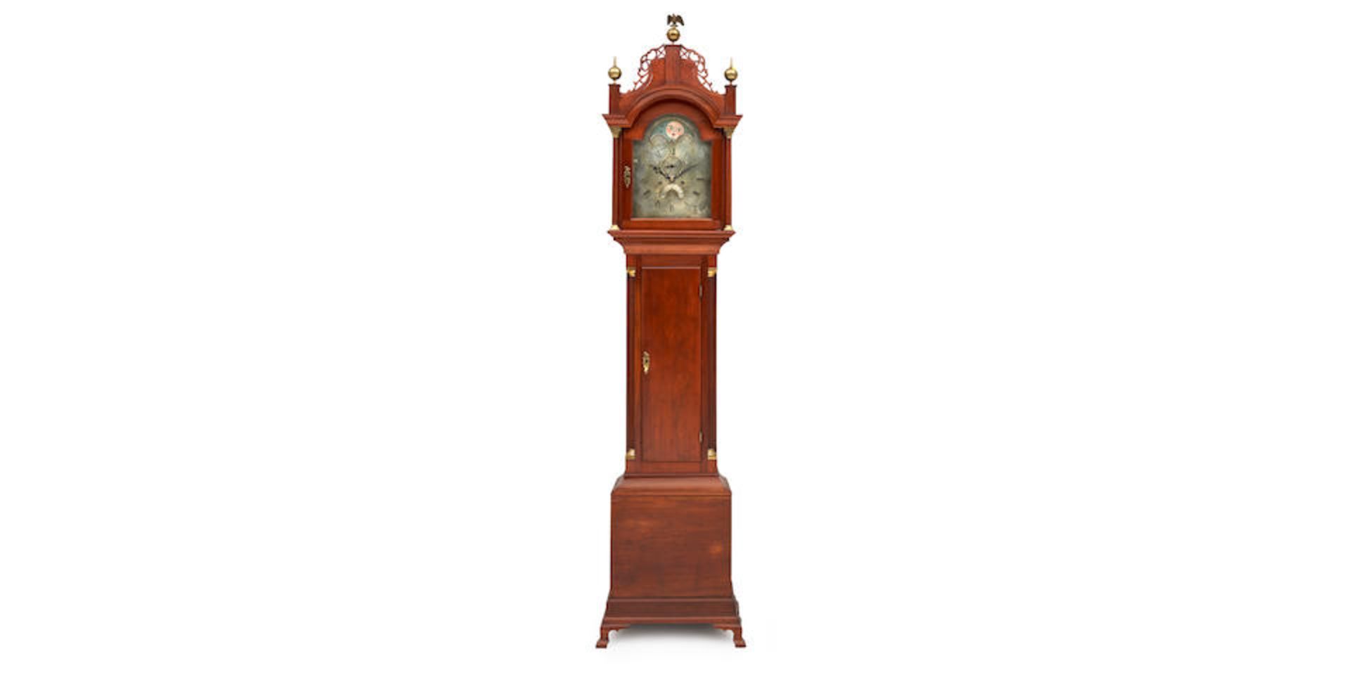 Fine Chippendale Cherry and Pine Tall-Case Clock with Silvered Dial, Lewis Curtis (1774-1845), F... - Image 3 of 6