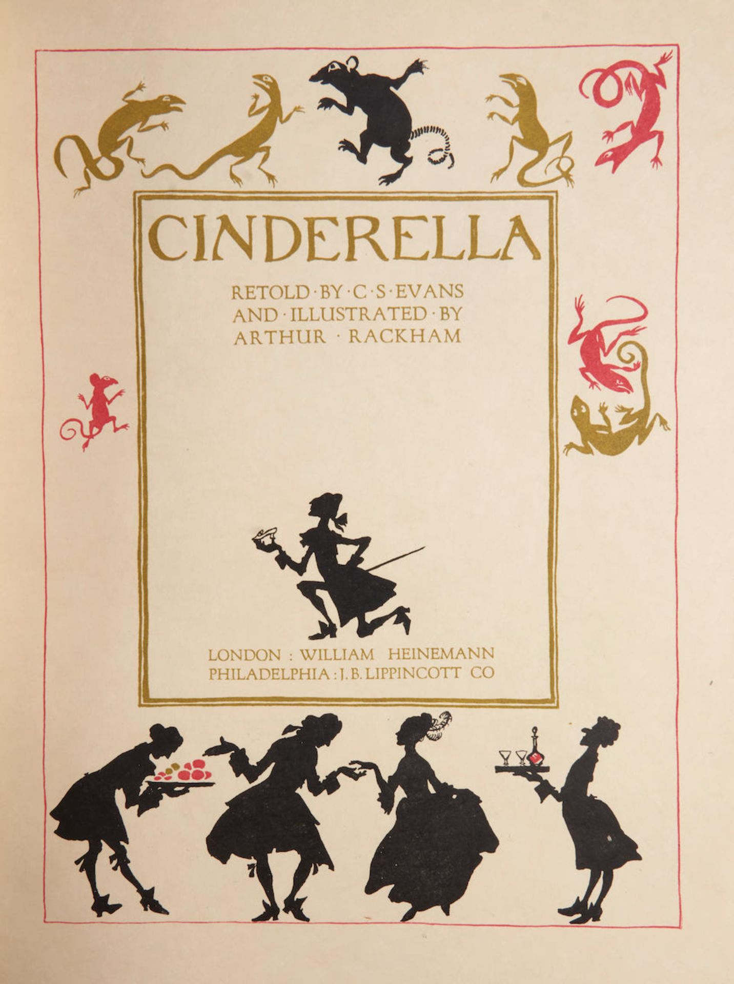 RACKHAM, ARTHUR. 1867-1939. EVANS, CHARLES SEDDON. 1883-1944. Cinderella. London and Philadelphi... - Image 3 of 4