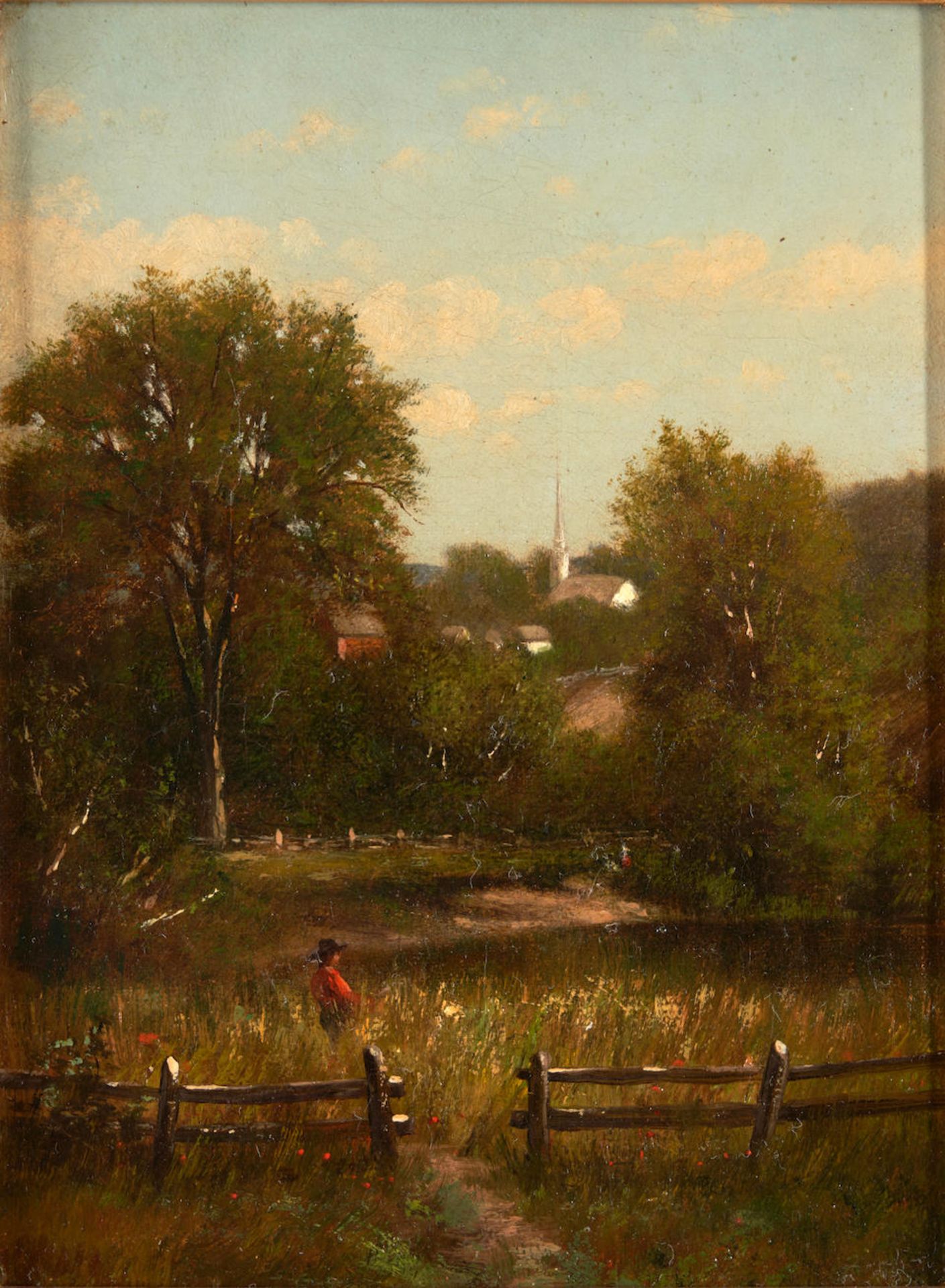 JOHN CLINTON OGILVIE (American, 1836-1900) Near Farmington, Connecticut (framed 35.0 x 29.8 x 4.... - Image 2 of 2