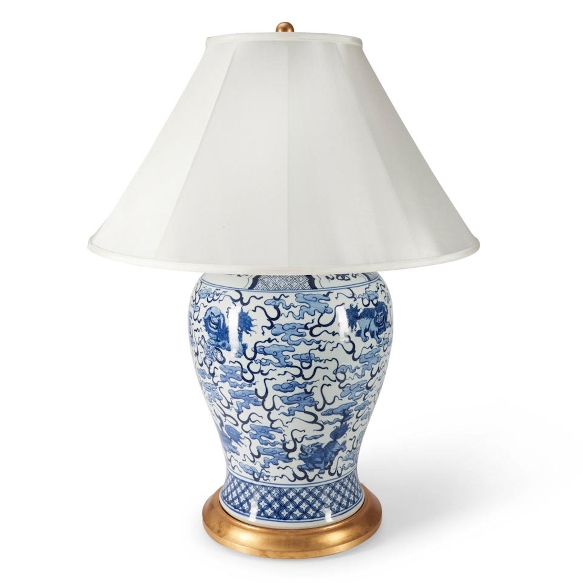 Blue and White Baluster Jar Mounted as Lamp, China, 20th/21st century. - Image 2 of 2