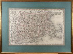 NEW ENGLAND MAP. Colton's Massachusetts, Connecticut, Rhode Island. New York: G.W. & C.B. Colton...