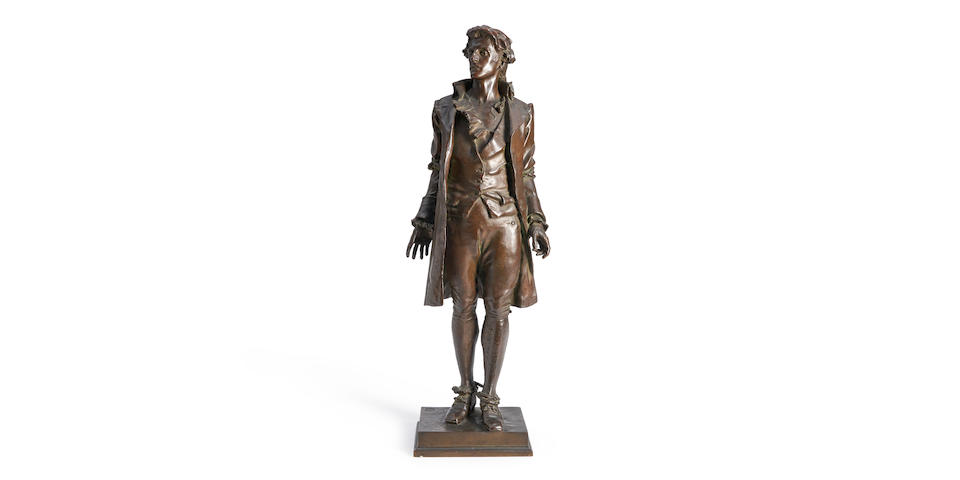 FREDERICK WILLIAM MACMONNIES (1863-1937) Nathan Hale 71.8 x 15.0 x 20.0 cm (28 1/4 x 5 3/4 x 7 3... - Image 2 of 2