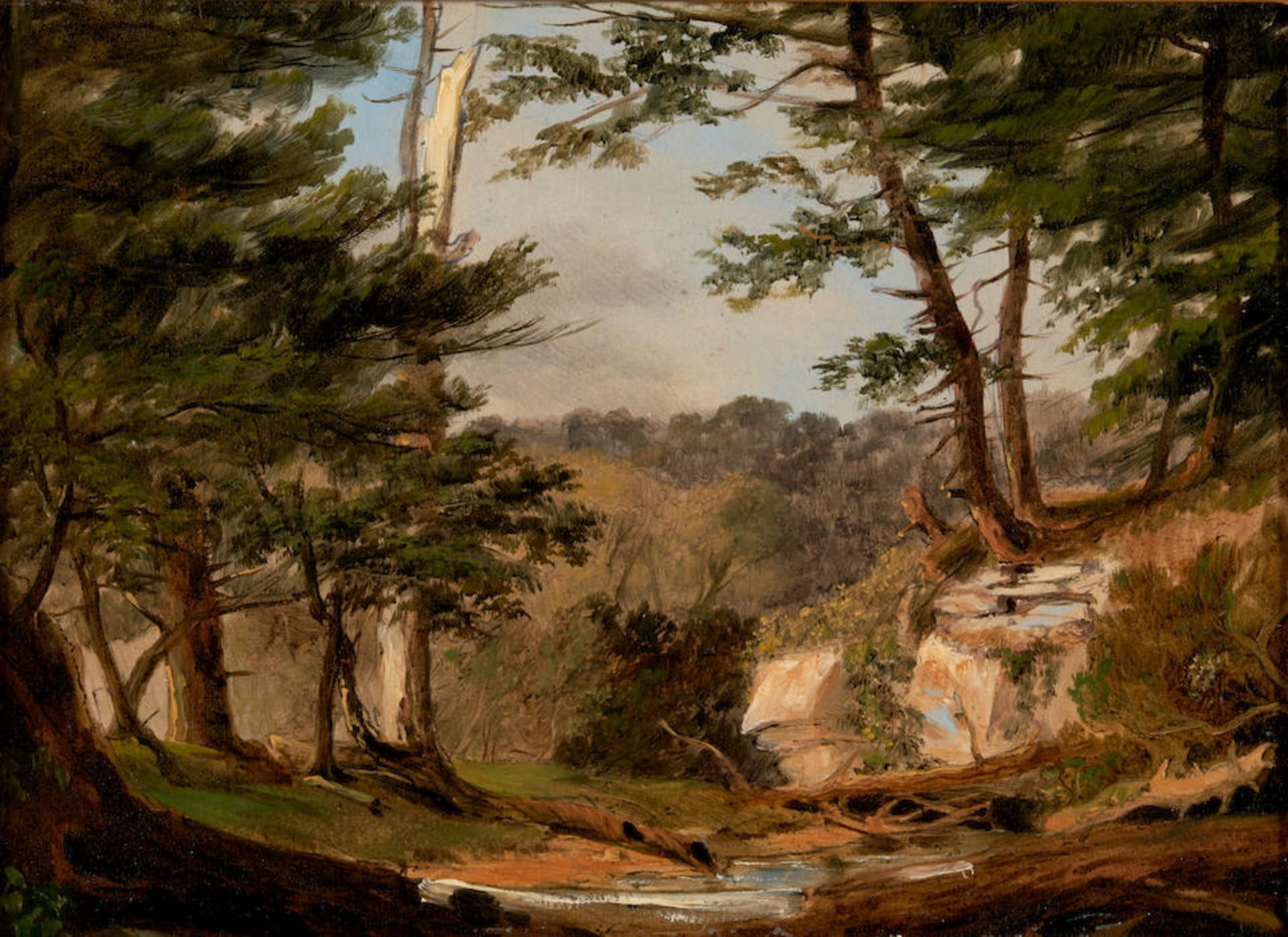 RUSSELL SMITH (American, 1812-1896) Brush Run on Pine Creek (framed 39.5 x 47.0 x 6.5 cm (15 5/8... - Bild 2 aus 3