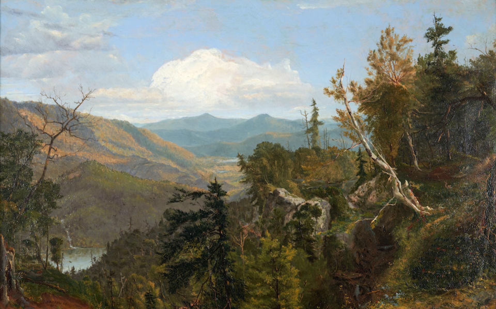 HORACE WOLCOTT ROBBINS (American, 1842-1904) Morning in the Alleghenies, 1860 framed 60.0 x 80.5... - Image 2 of 4