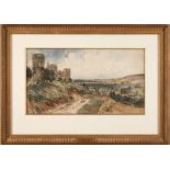 PAUL HUET (French, 1803-1869) Le Château de Coucy, circa 1822 sheet size 26.0 x 47.0 cm (10...