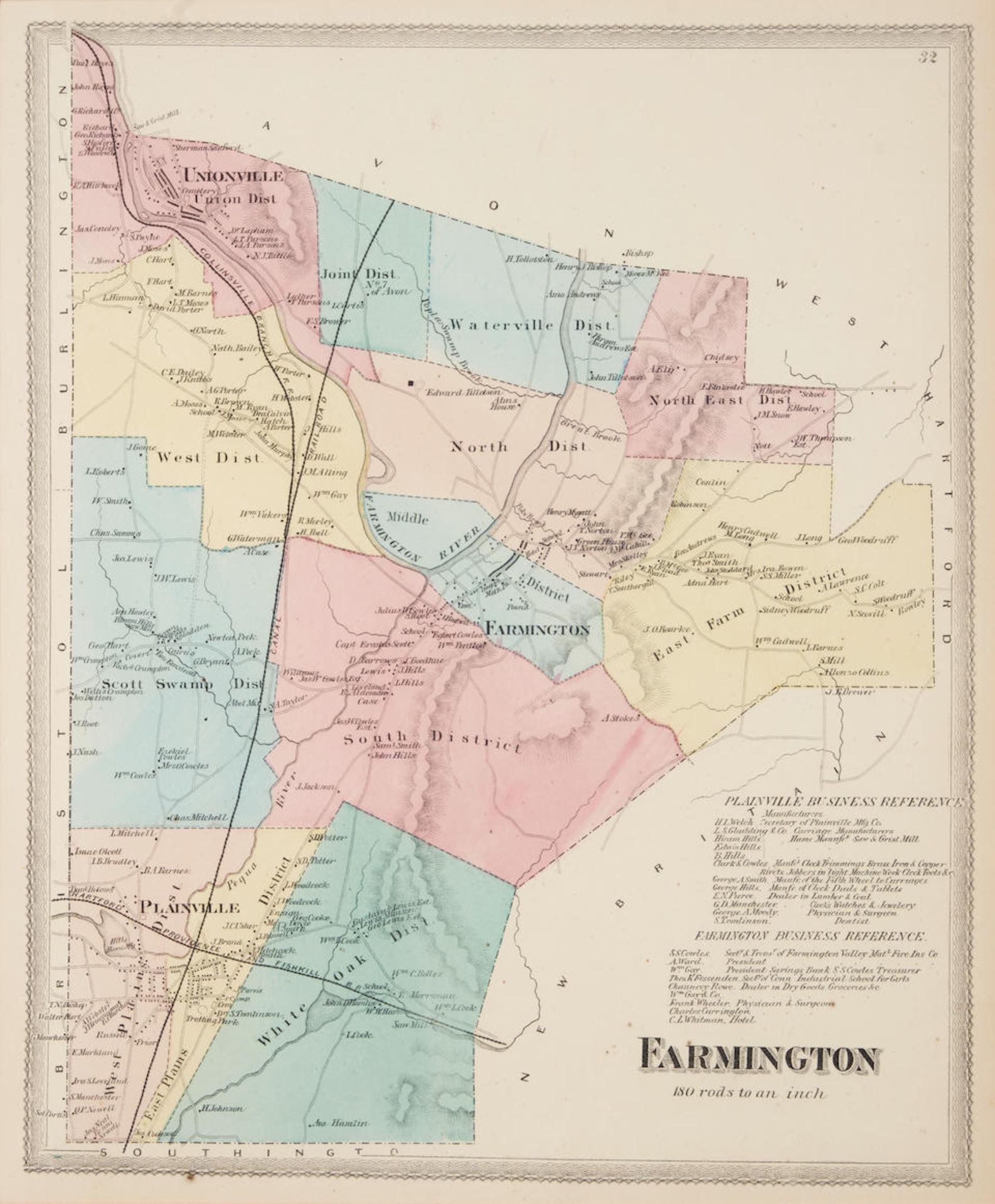 CONNECTICUT AREA MAPS. A group of two maps of Farmington and Plainville, from Atlas of Hartford ... - Bild 3 aus 3