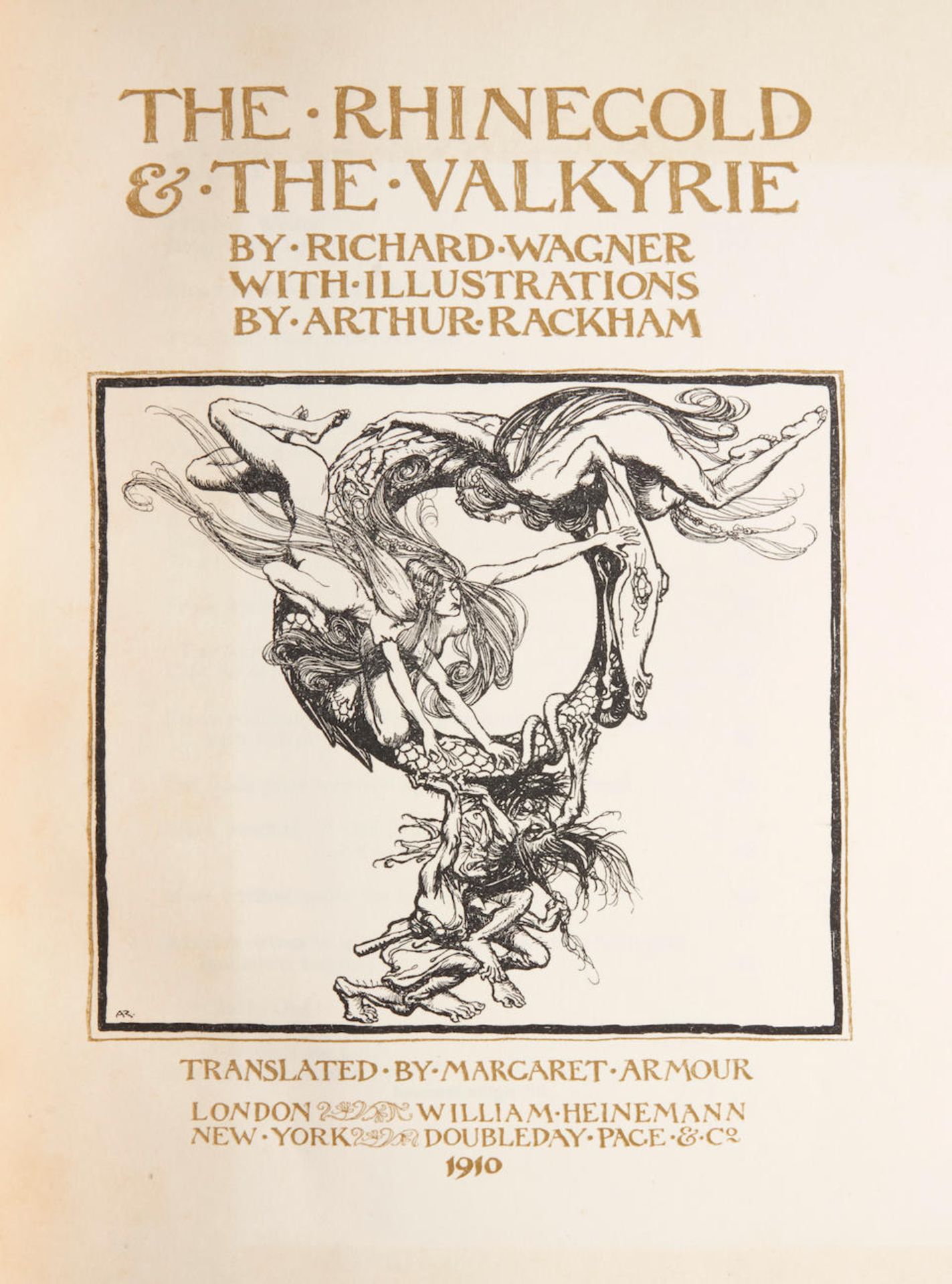 RACKHAM, ARTHUR. 1867-1939. WAGNER, RICHARD. 1813-1883. 2 titles based on Wagner's Der Ring des ... - Image 2 of 3