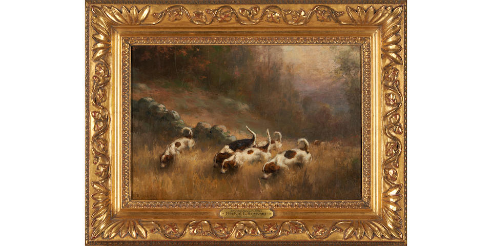 PERCIVAL LEONARD ROSSEAU (American, 1859-1937) On the Scent framed 48.0 x 63.0 x 5.5 cm (18 7/8 ... - Image 2 of 6