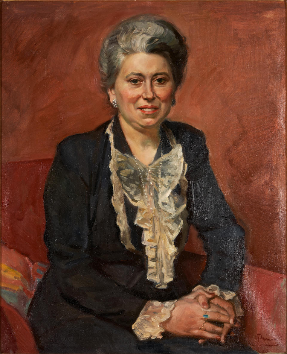 LÉON PRINGELS (Belgian, 1901-1992) Portrait of Constance Duquesne framed 84.0 x 70.0 x 3.0 ... - Image 4 of 4