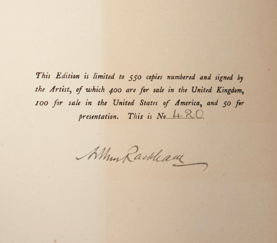 RACKHAM, ARTHUR. 1867-1939. MILTON, JOHN. 1608-1674. Comus. London and New York: William Heinema... - Image 2 of 4