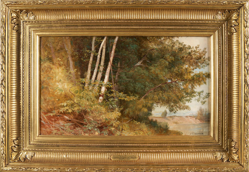 AARON DRAPER SHATTUCK (American, 1832-1928) Summer Foliage, Farmington River framed 49.0 x 69.5 ...