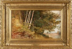 AARON DRAPER SHATTUCK (American, 1832-1928) Summer Foliage, Farmington River framed 49.0 x 69.5 ...