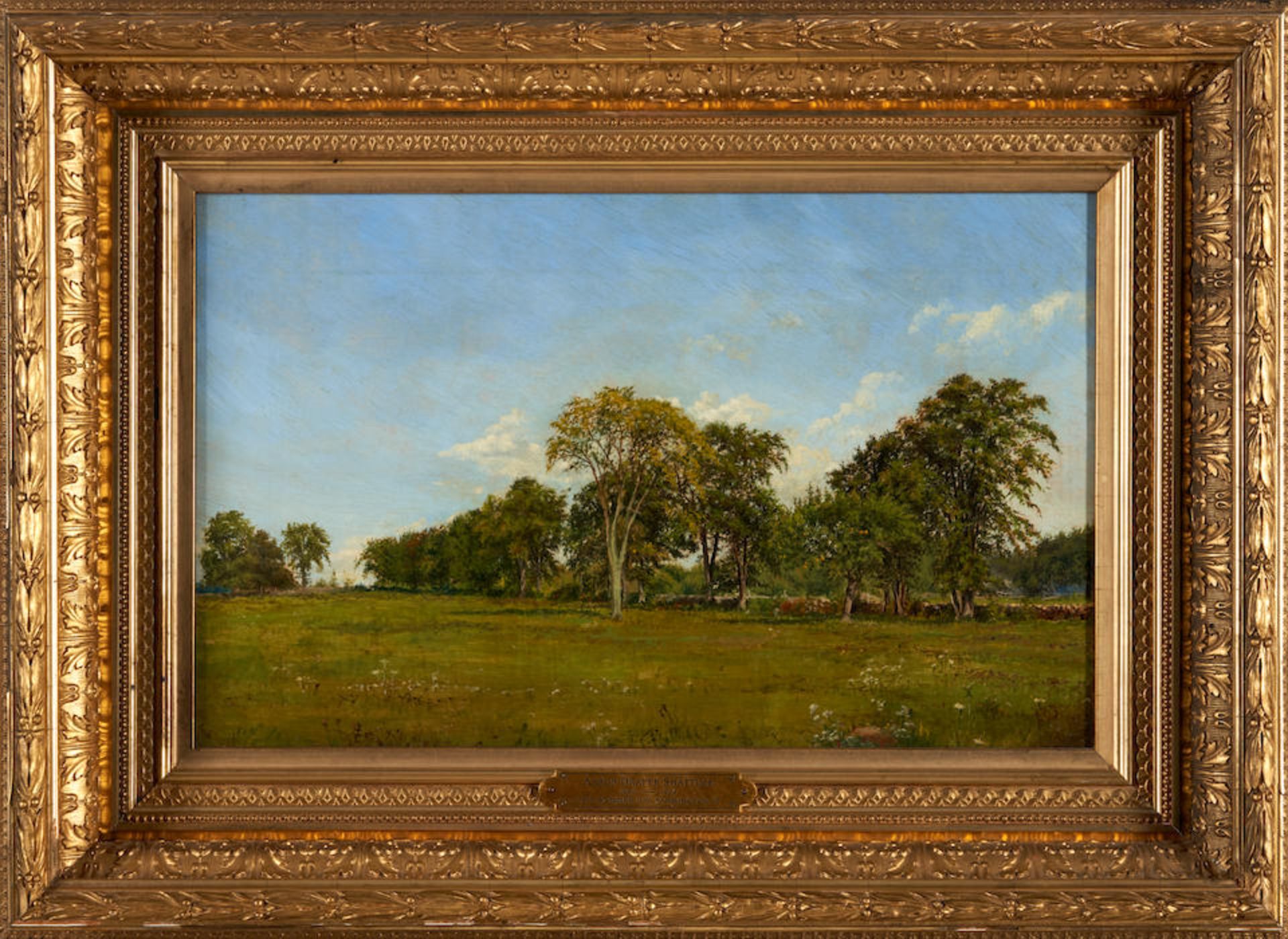 AARON DRAPER SHATTUCK (American, 1832-1928) Late Summer Day, Farmington, CT (framed 44.0 x 60.5 ...