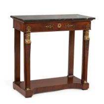 Empire Mahogany Marble-top Console Table, France, c. 1800-1810.