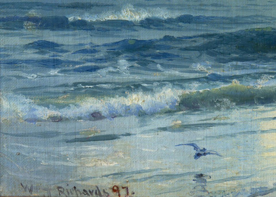 WILLIAM TROST RICHARDS (American, 1833-1905) Seascape (framed 42.0 x 59.1 x 7.0 cm (16 1/2 x 23 ... - Image 6 of 6
