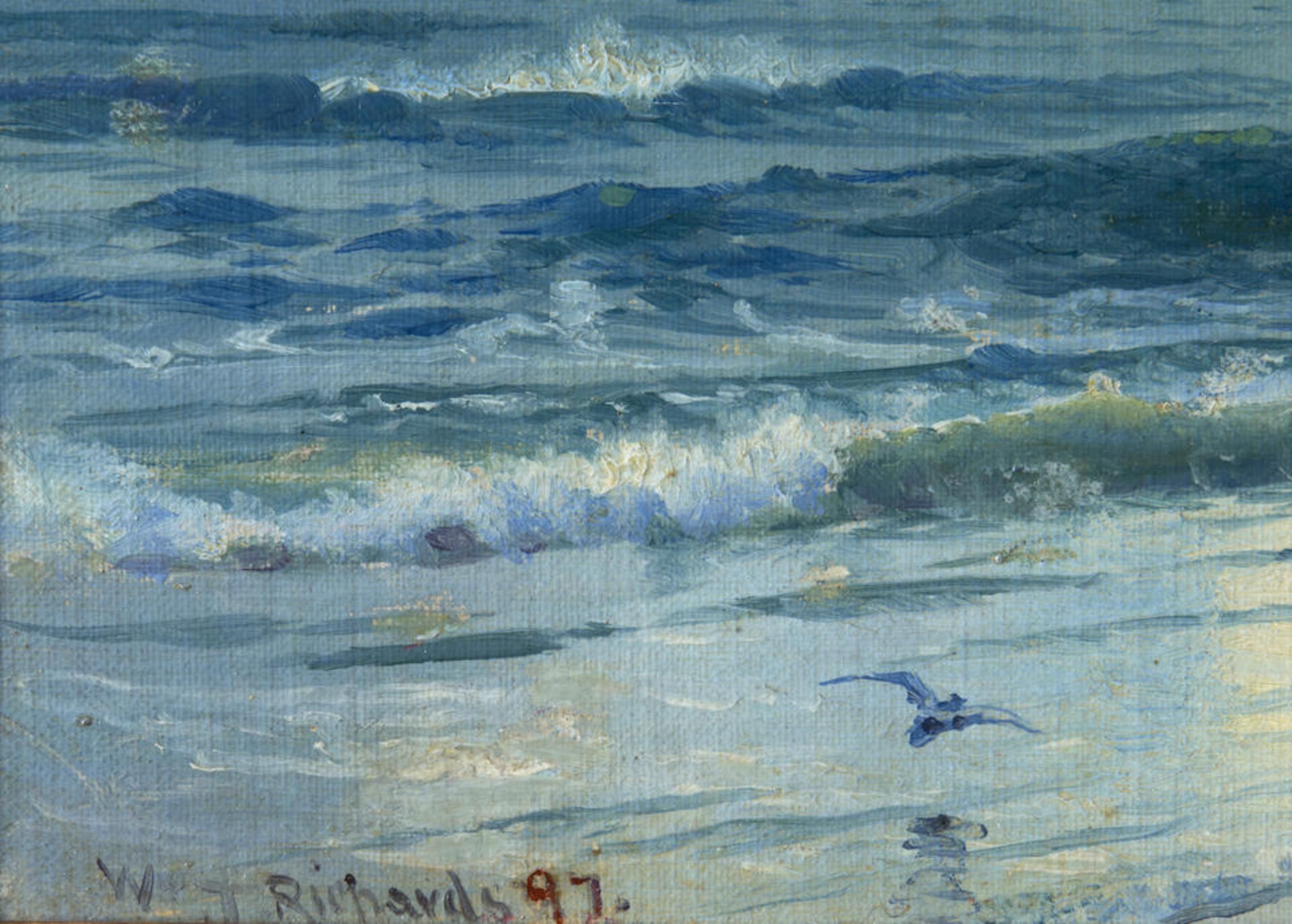WILLIAM TROST RICHARDS (American, 1833-1905) Seascape (framed 42.0 x 59.1 x 7.0 cm (16 1/2 x 23 ... - Bild 6 aus 6