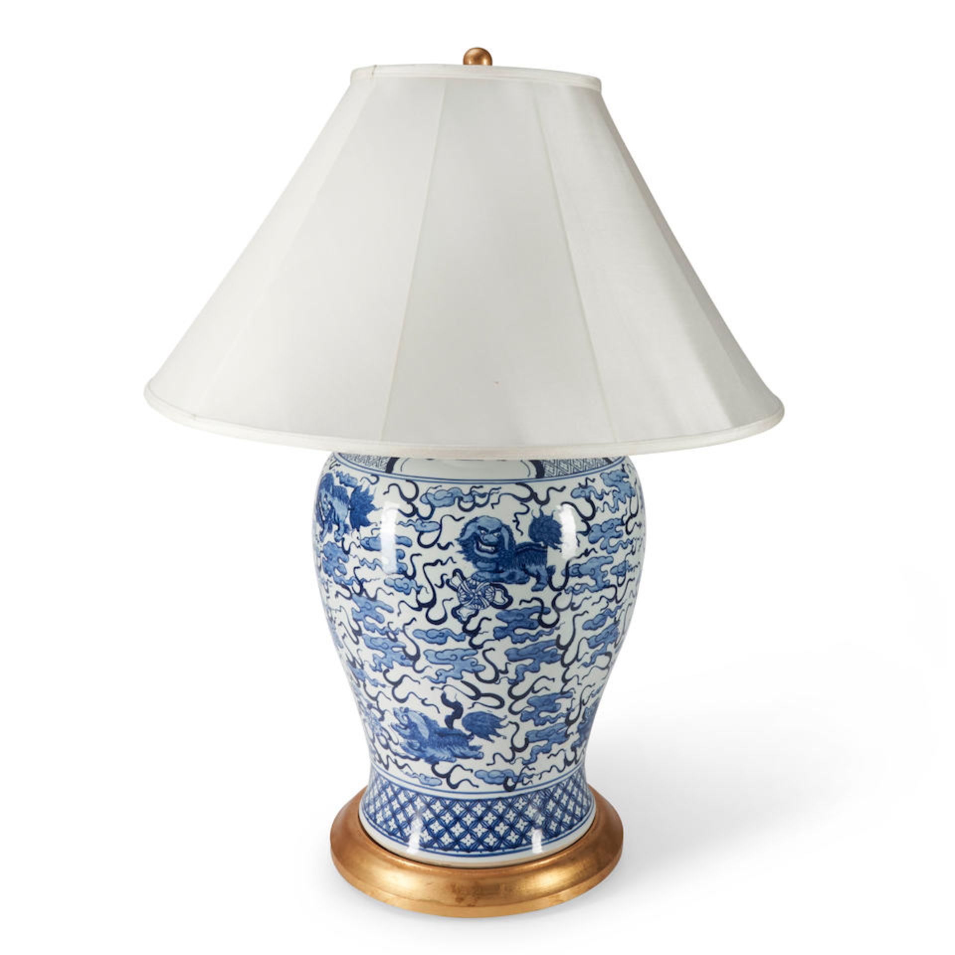 Blue and White Baluster Jar Mounted as Lamp, China, 20th/21st century.