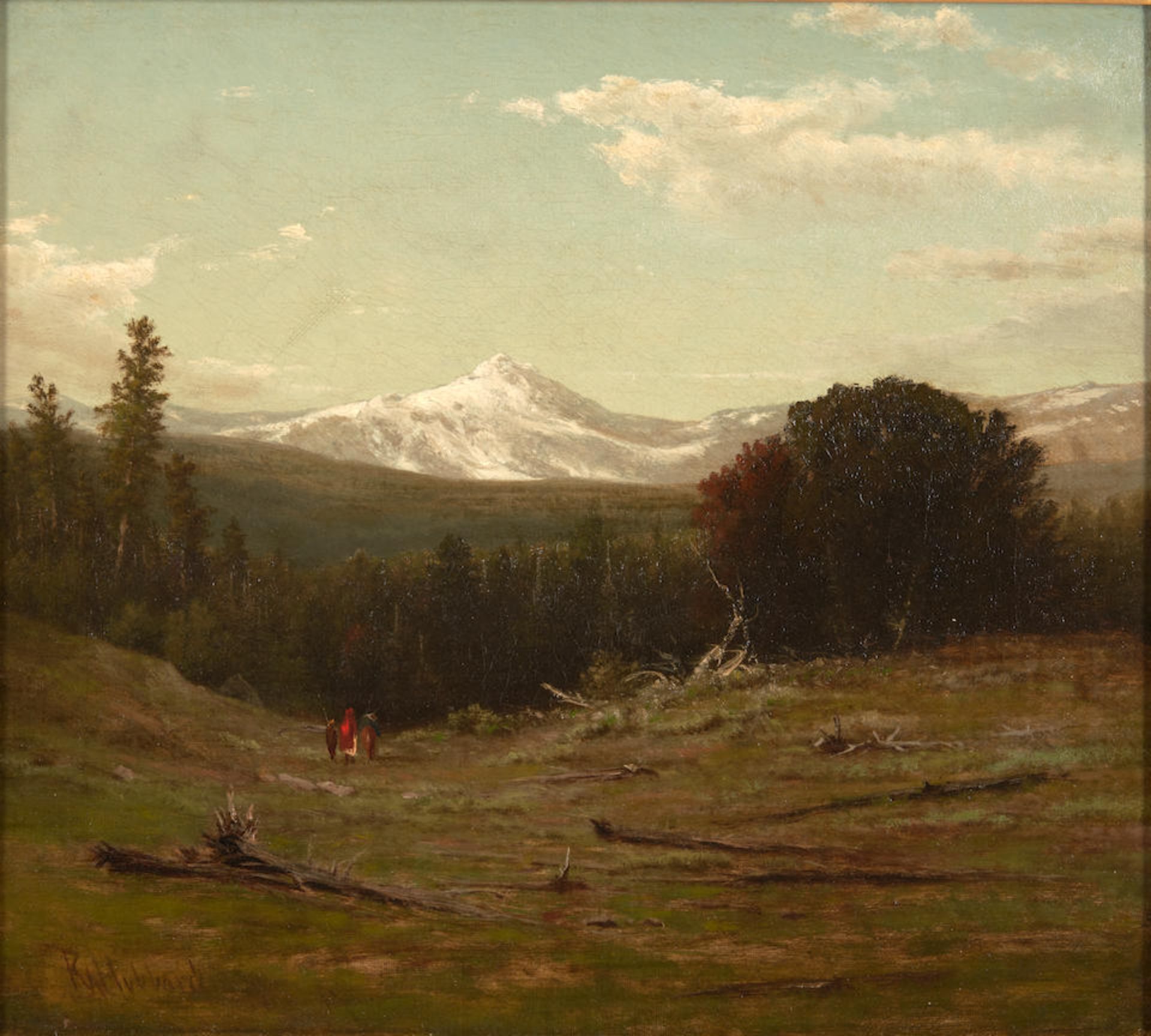 RICHARD WILLIAM HUBBARD (American, 1817-1888) View to the Mountains, 1879 framed 54.0 x 50.0 x 7... - Bild 2 aus 4