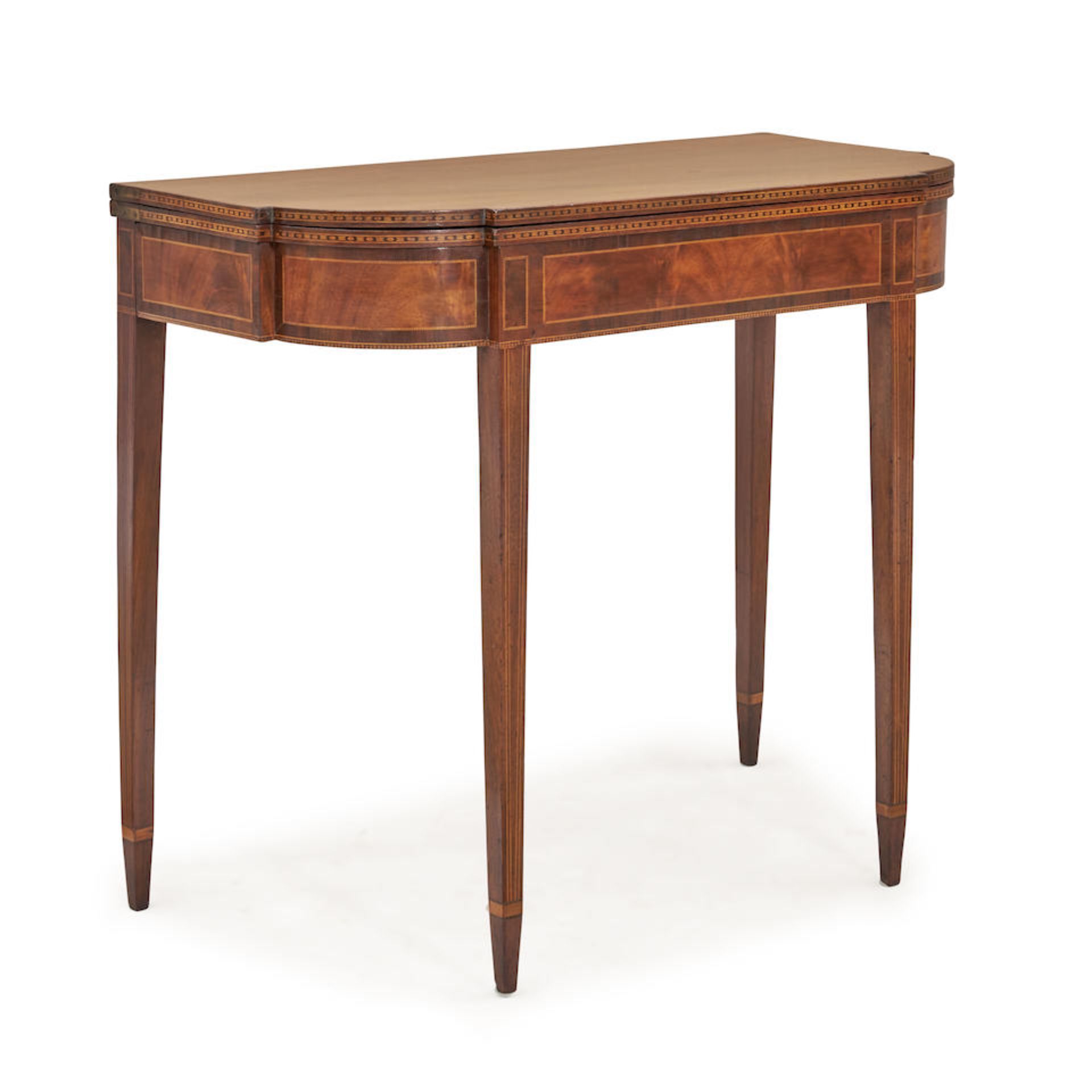 Federal Inlaid Mahogany Card Table, Tucker & Griffin, Boston, Massachusetts, 1800-10.