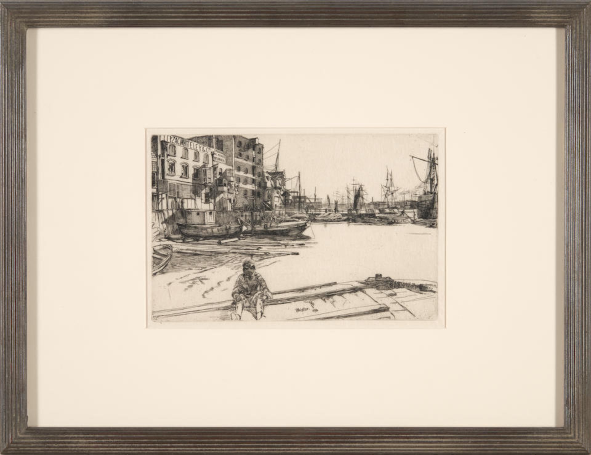 JAMES ABBOTT MCNEILL WHISTLER (American, 1834-1903) Eagle Wharf plate size 13.7 x 21.3 cm (5 3/8... - Bild 2 aus 2