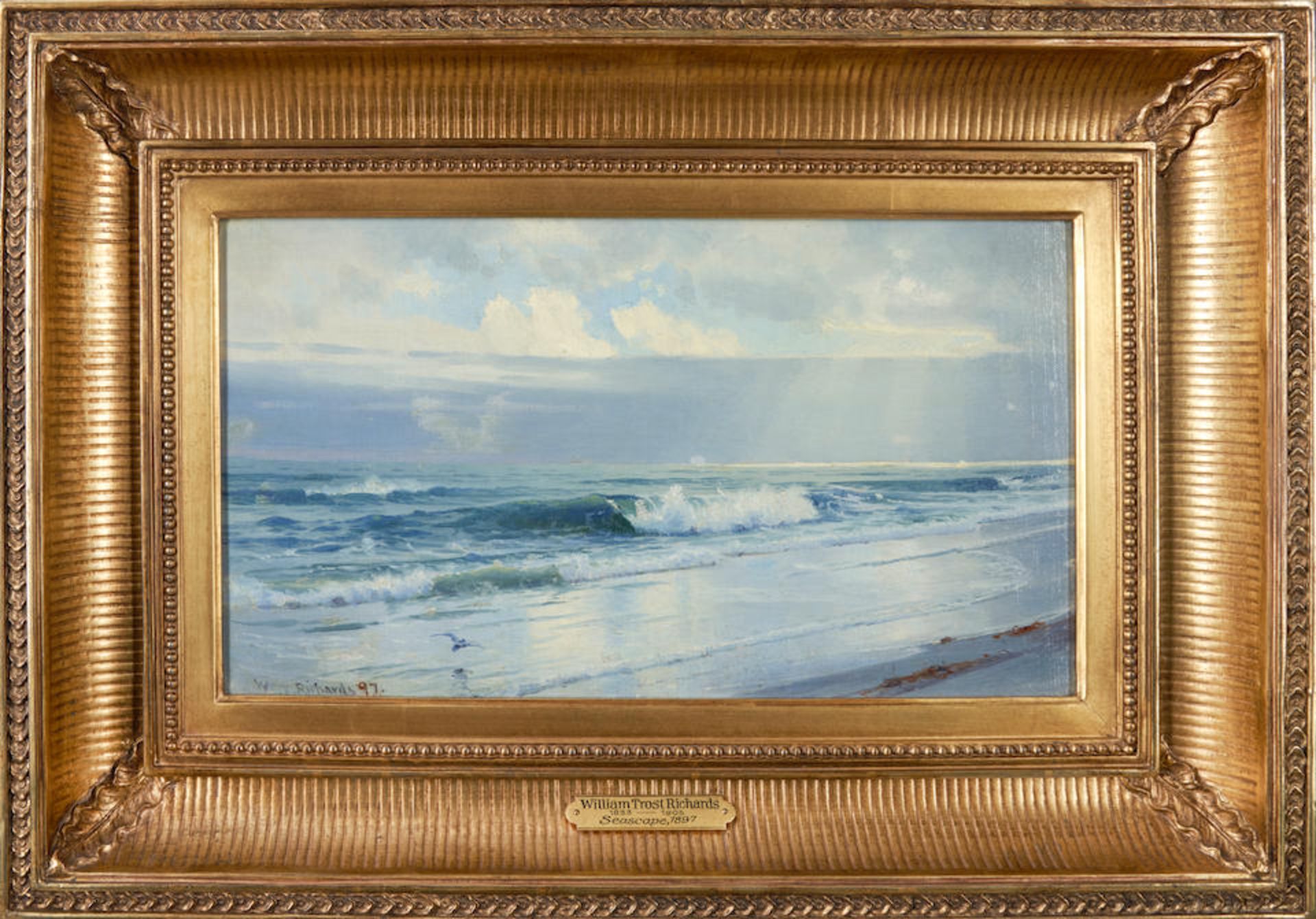 WILLIAM TROST RICHARDS (American, 1833-1905) Seascape (framed 42.0 x 59.1 x 7.0 cm (16 1/2 x 23 ...