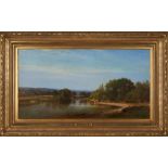 JAMES MCDOUGAL HART (American, 1828-1901) Summer on the Farmington framed 68.5 x 109.5 x 10.0 cm...