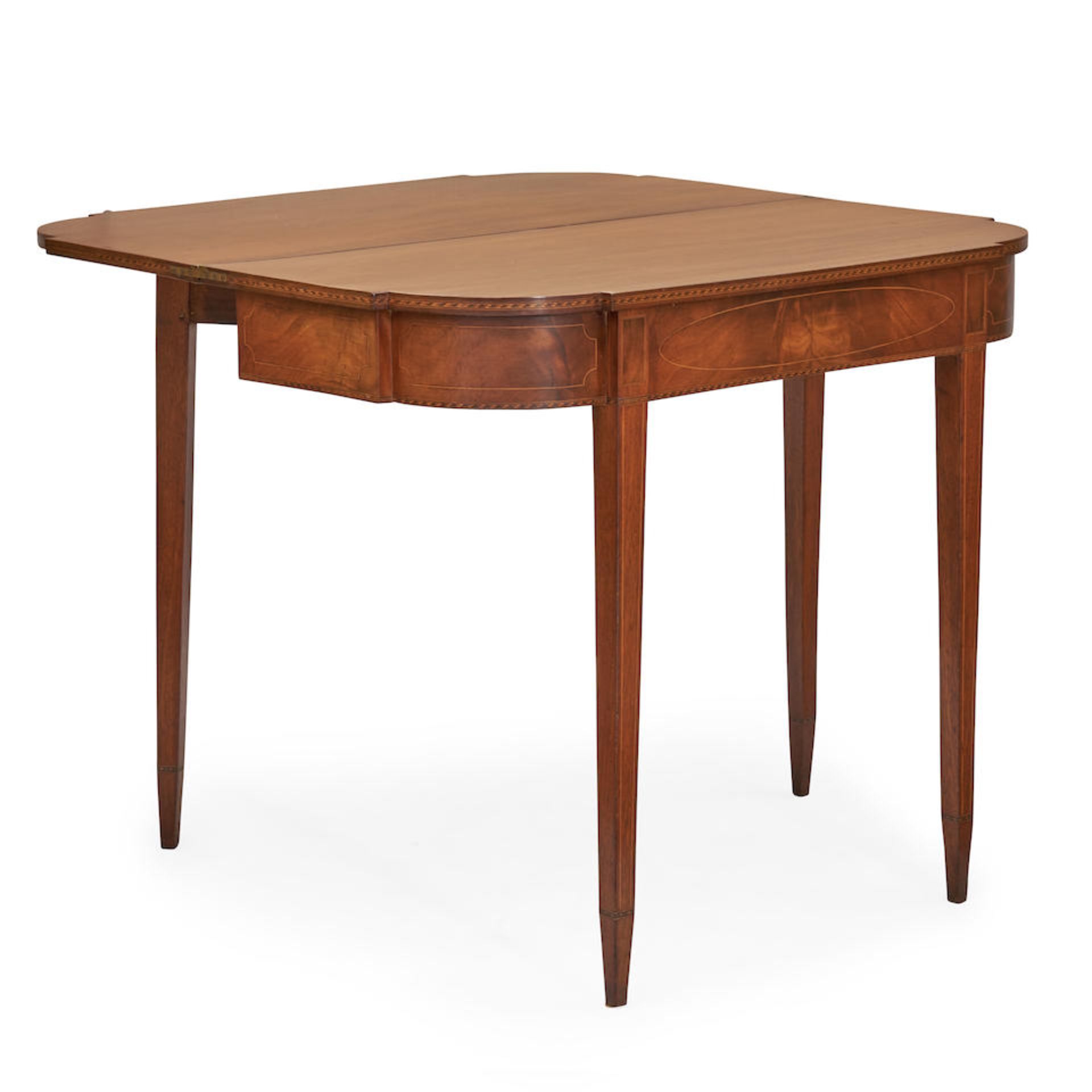 Federal Satinwood-inlaid Mahogany Card Table, New England, c. 1800. - Image 3 of 3