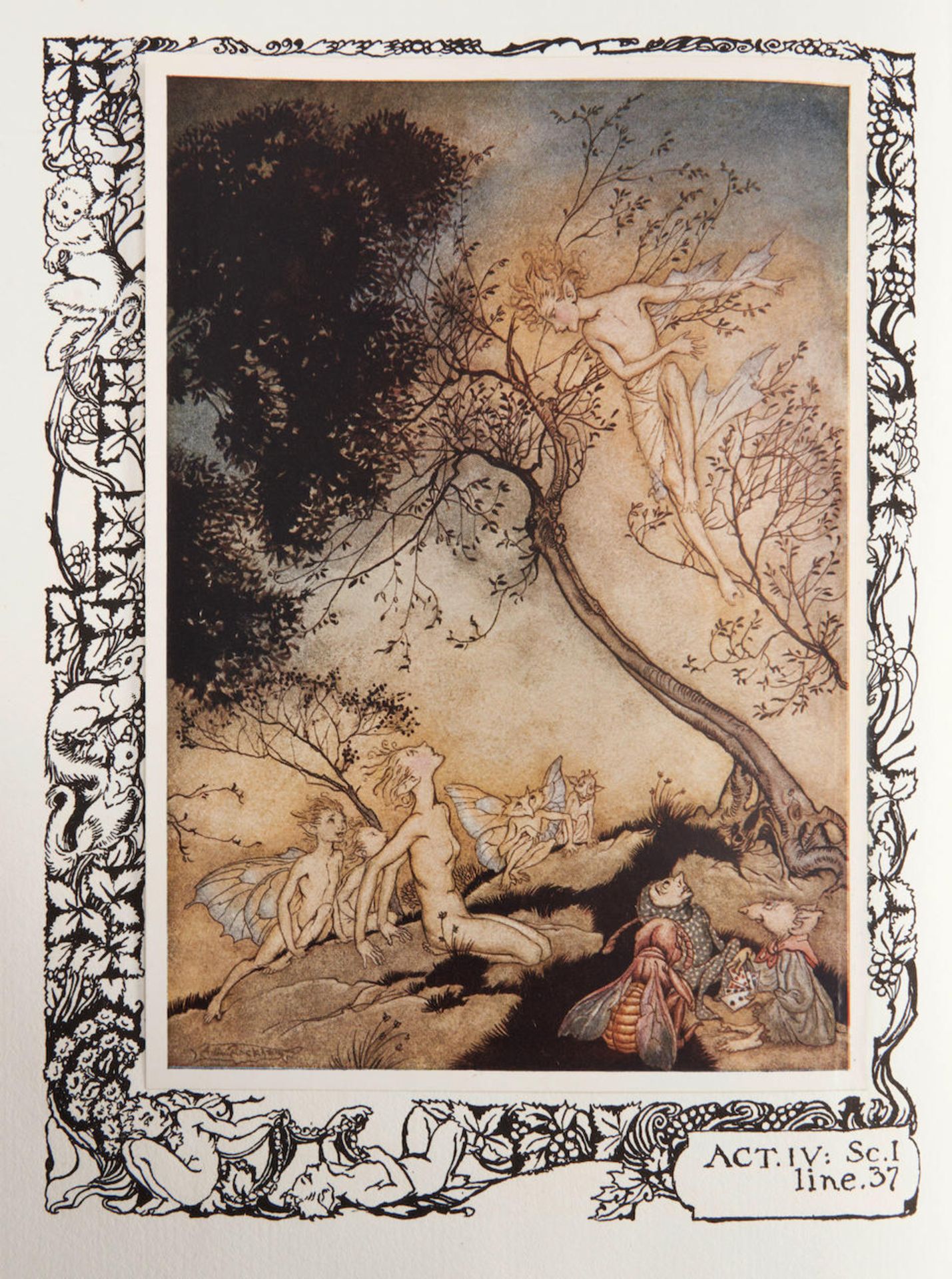 RACKHAM, ARTHUR. 1867-1939. SHAKESPEARE, WILLIAM. 1564-1616. The Tempest. London and New York: W... - Image 3 of 4