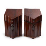 Pair of George III Mahogany Knife Boxes, England, late 18th/early 19th century.