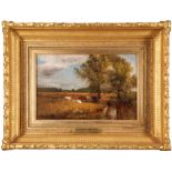 AARON DRAPER SHATTUCK (American, 1832-1928) At the Watering Hole, Farmington framed 55.0 x 71.5 ...