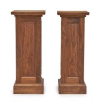 Two Custom Black Walnut Display Pededstals, Charles Shackleton (Irish-American, b. 1958), Bridge...