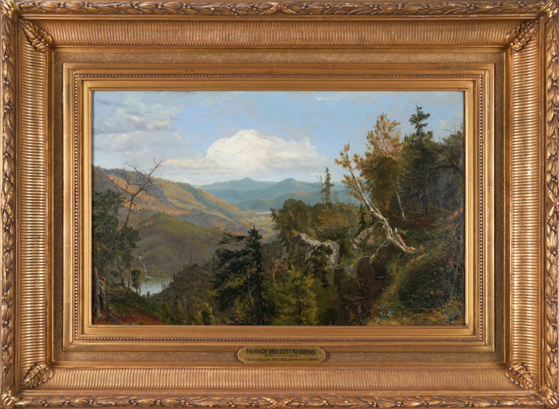 HORACE WOLCOTT ROBBINS (American, 1842-1904) Morning in the Alleghenies, 1860 framed 60.0 x 80.5...