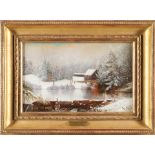 NELSON AUGUSTUS MOORE (American, 1824-1902) April Snow framed 36.5 x 49.0 x 5.0 cm (14 3/8 x 19 ...