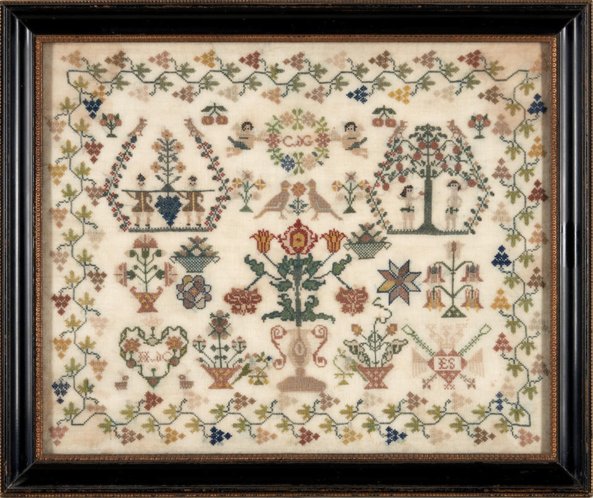 Dutch Monogrammed Needlework Sampler, probably the Netherlands, c. 1800.