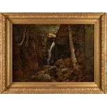 JAMES HOPE (American, 1818-1892) Major Rogers Bath in the White Mountains, New Hampshire framed ...