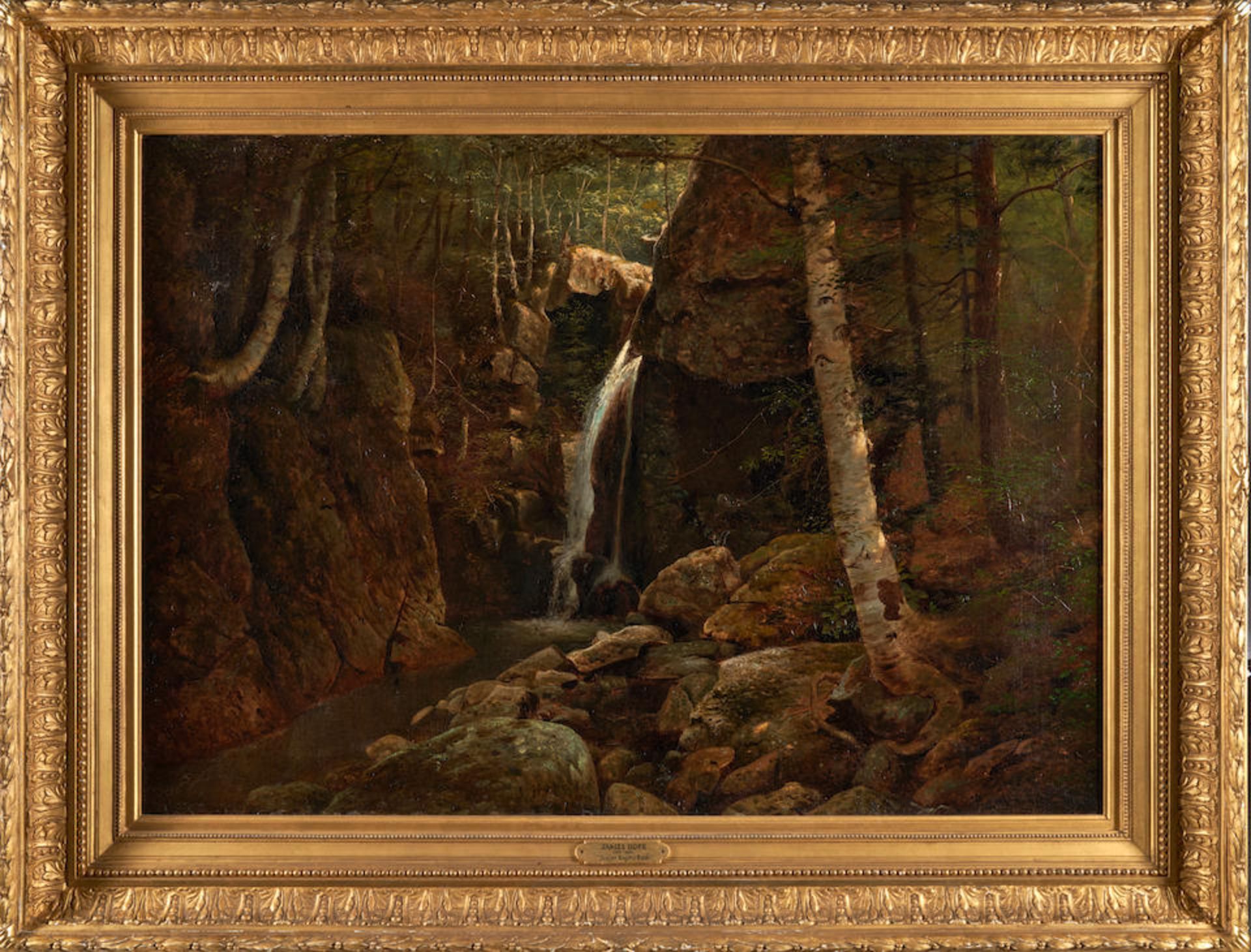 JAMES HOPE (American, 1818-1892) Major Rogers Bath in the White Mountains, New Hampshire framed ...