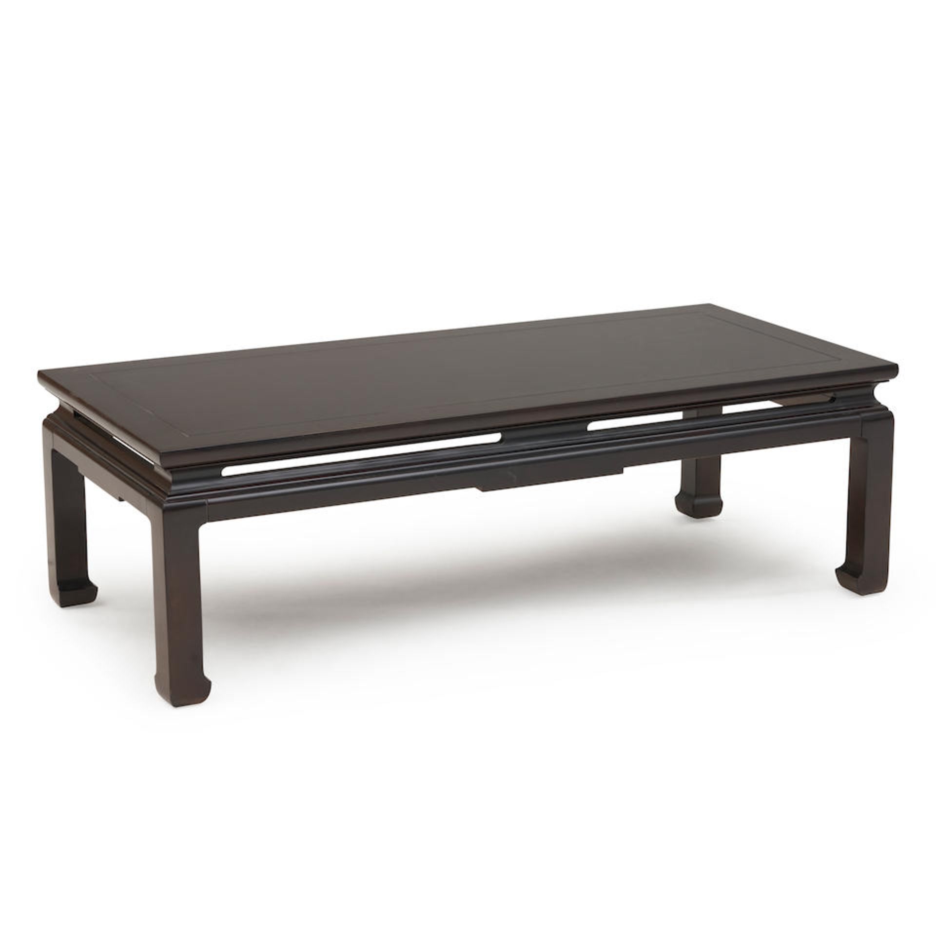 Ming-style Ebonized Wood Coffee Table, Baker Furniture, North Carolina, late 20th century.