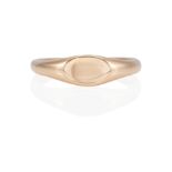 TIFFANY & CO.: AN 18K GOLD OVAL SIGNET RING