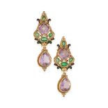 PERCOSSI PAPI: A PAIR OF 18K GOLD AND GEM-SET EARRINGS