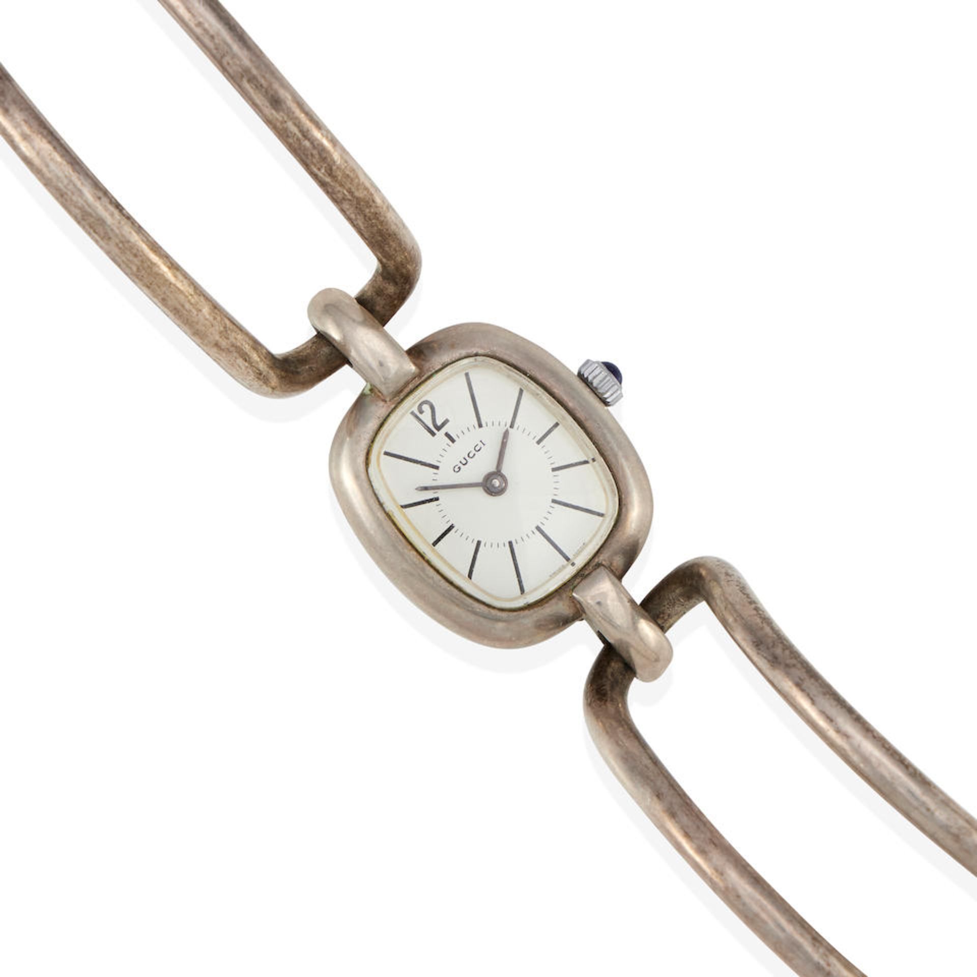 A GUCCI: A SILVER BRACELET WRISTWATCH