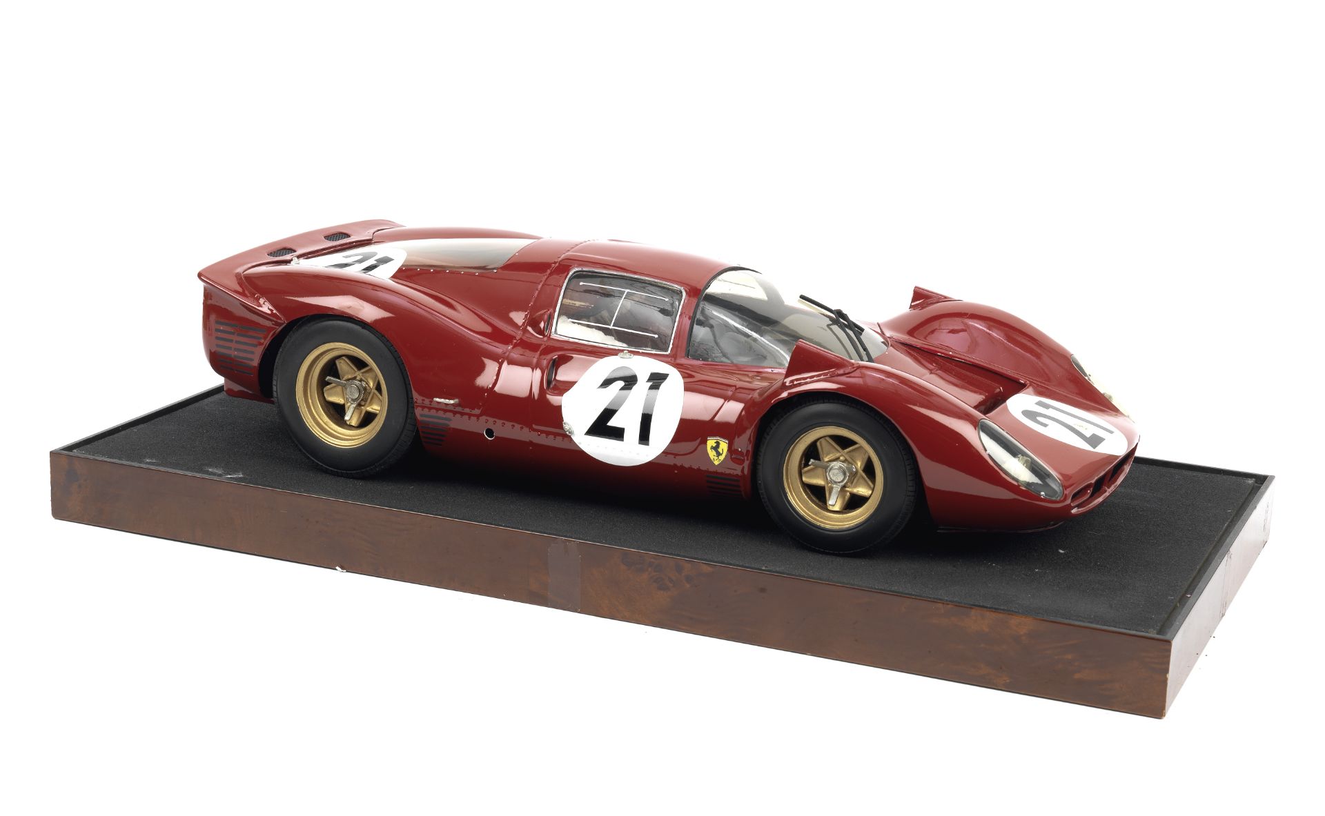 A 1:8 scale model of the 1967 Le Mans Ferrari 330 P4, by Javan Smith,