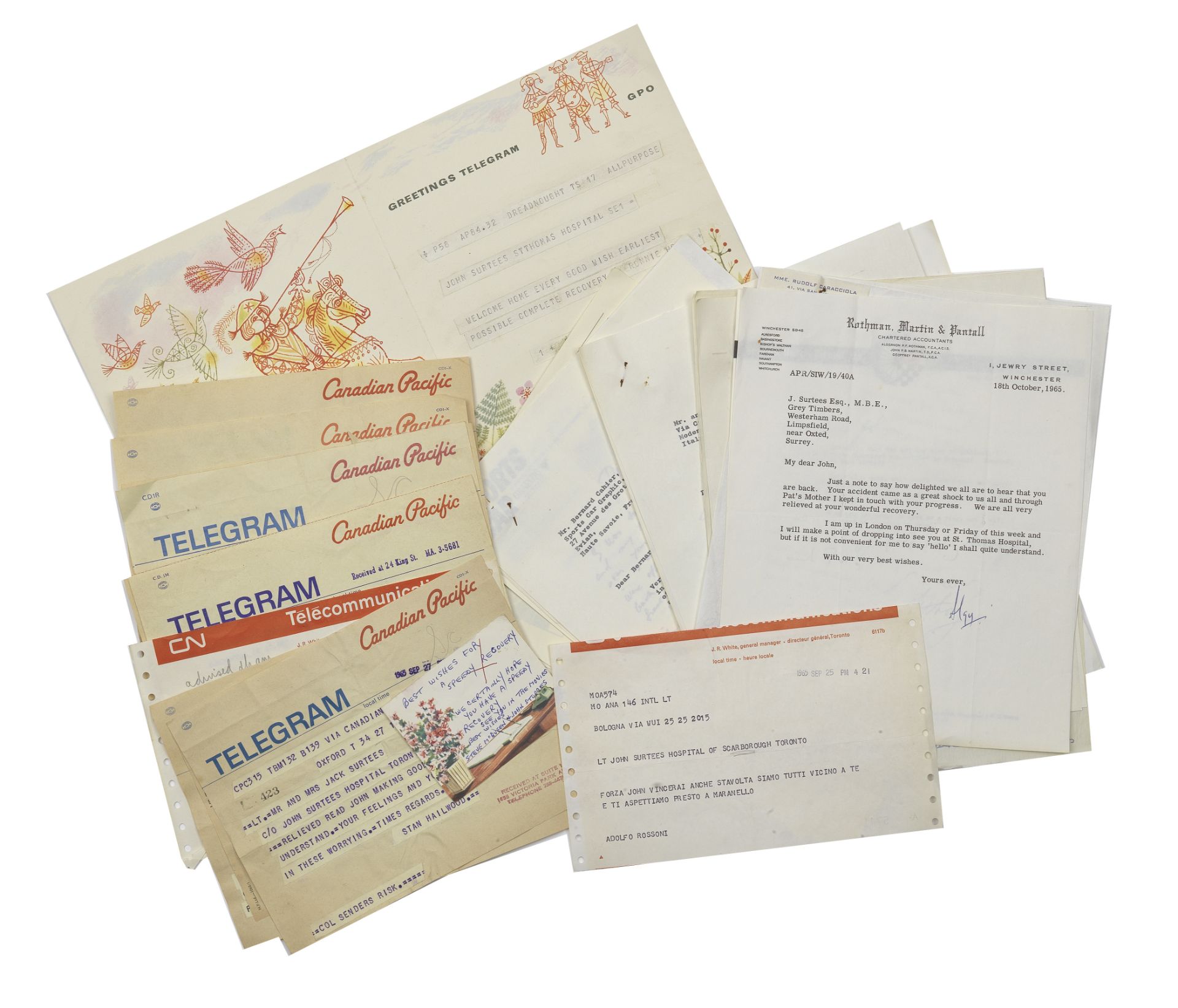 The Estate of the Late Patricia Phyllis Surtees (nee Burke)) of the automobilia sale have been