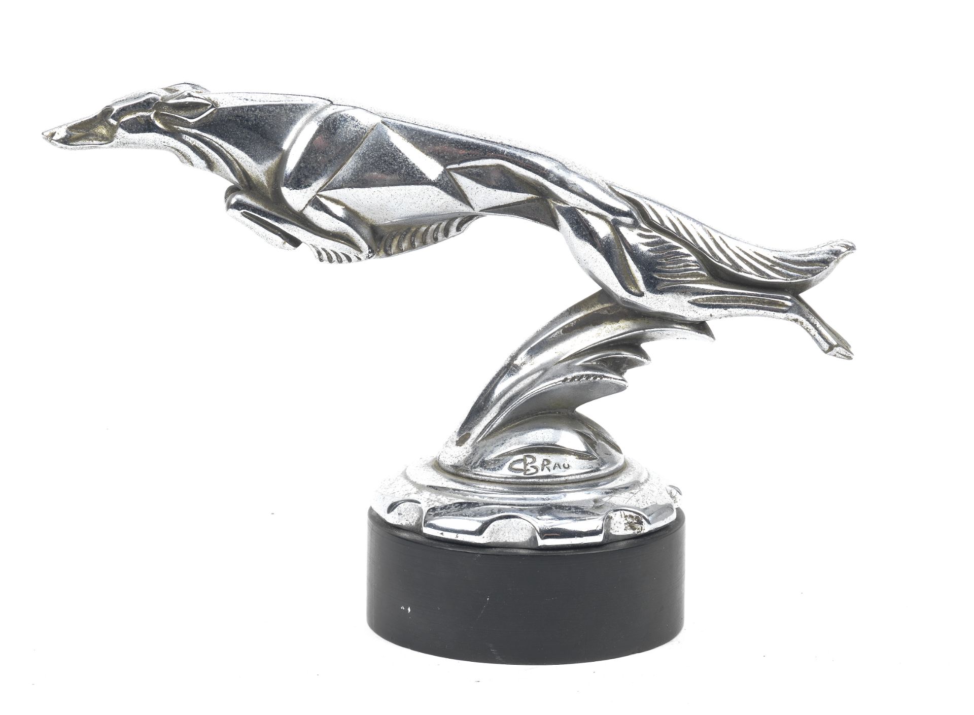 A fine Art Deco 'Leaping Greyhound' mascot for Automobiles Lorraine-Dietrich, by Casimir Brau, F...