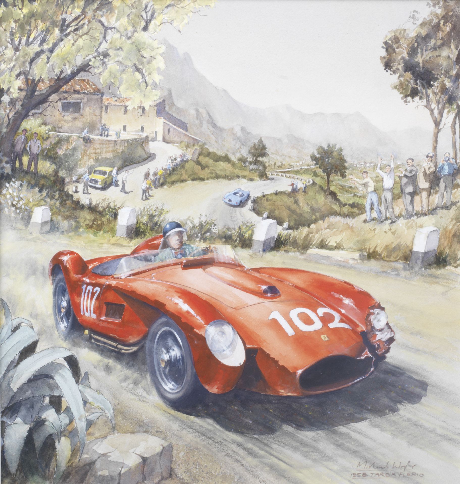 Michael Wright (British 1935-), 'Mike Hawthorn - 1958 Targa Florio',