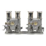 A pair of replica Weber type 48 DCOE 98/2 carburettors, ((7))